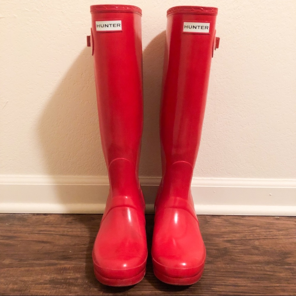 - Tall Red Hunter Rain Boots